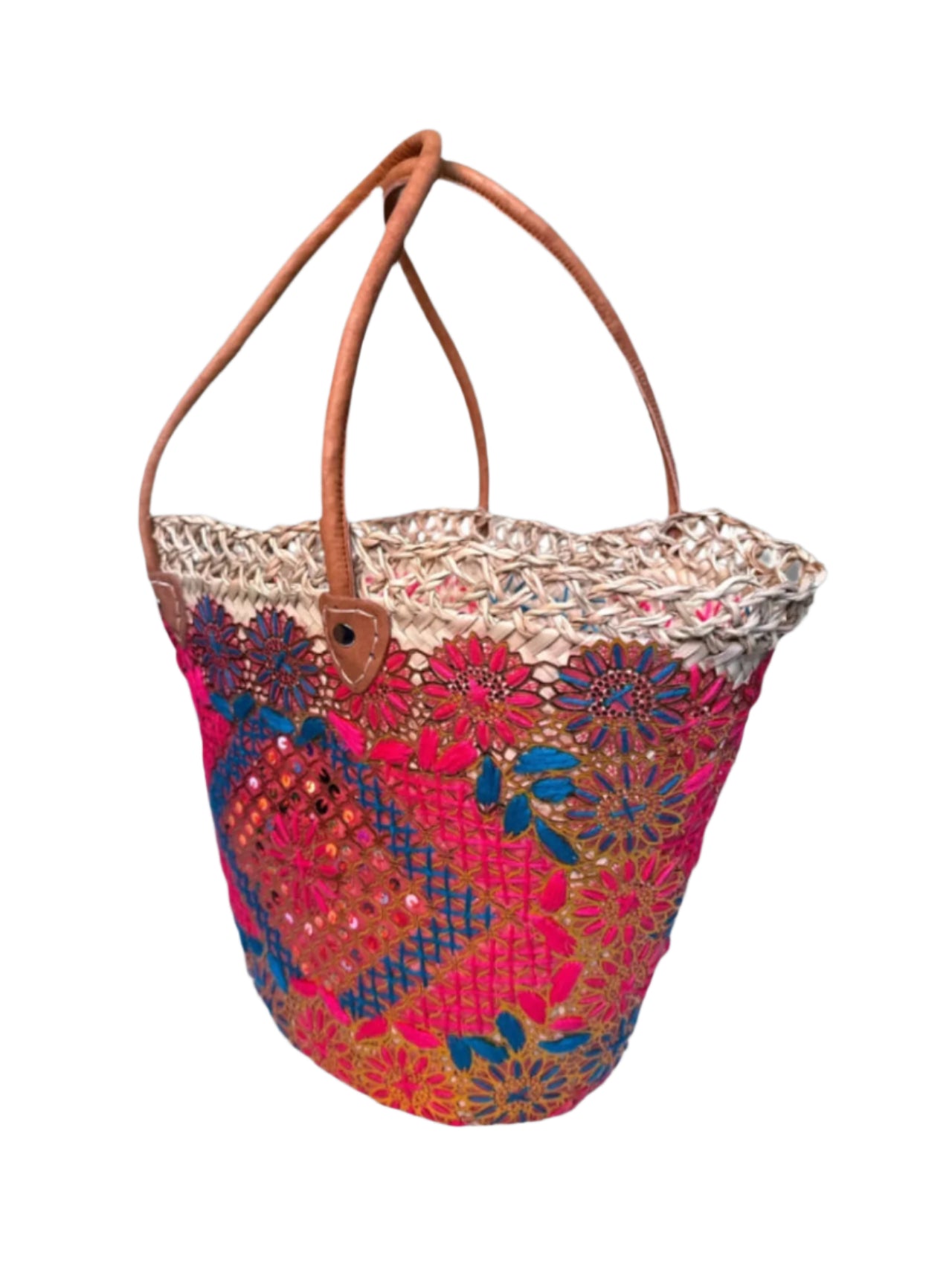 Beach bag handcrafted palm leaf
