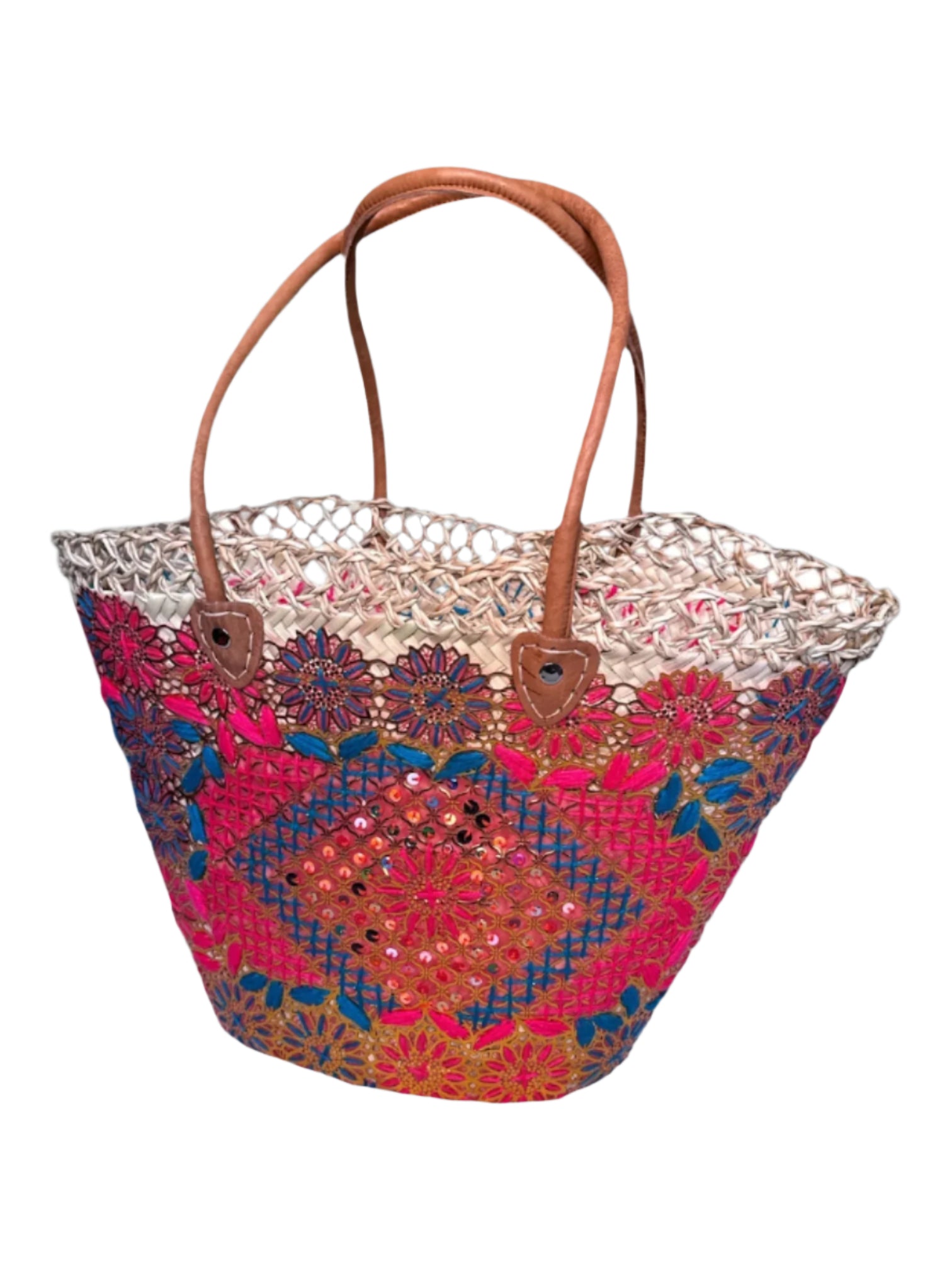 Beach bag handcrafted palm leaf