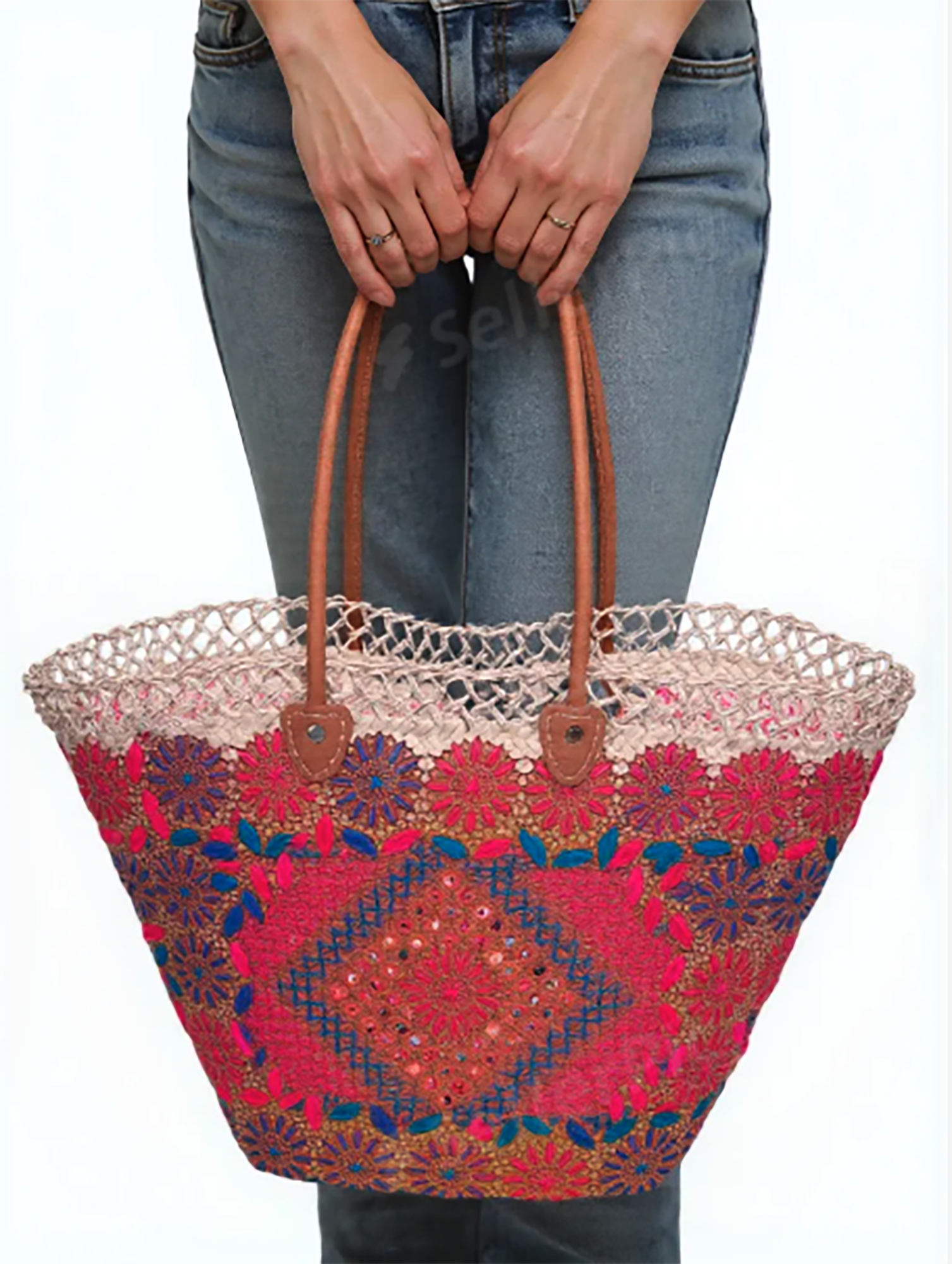 Hand-Embroidered Tote