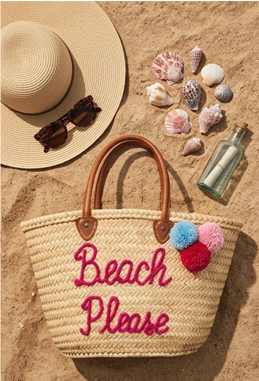 Natural tote at the beach
